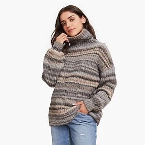 HATCH Collection The Fashioned Knit Turtleneck in Oatmeal Brown Size 4